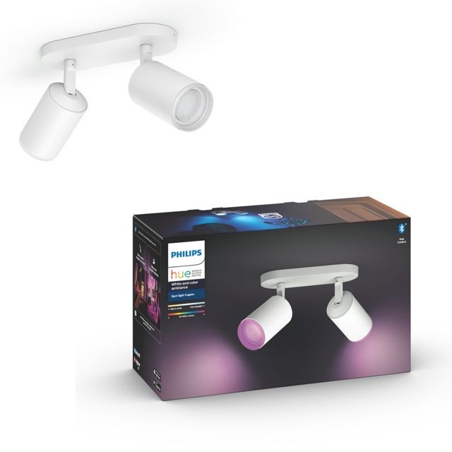 Philips Hue - White & Color Ambiance FUGAT0 Spot 2x5.7W - Blanc - Occasions Philips hue