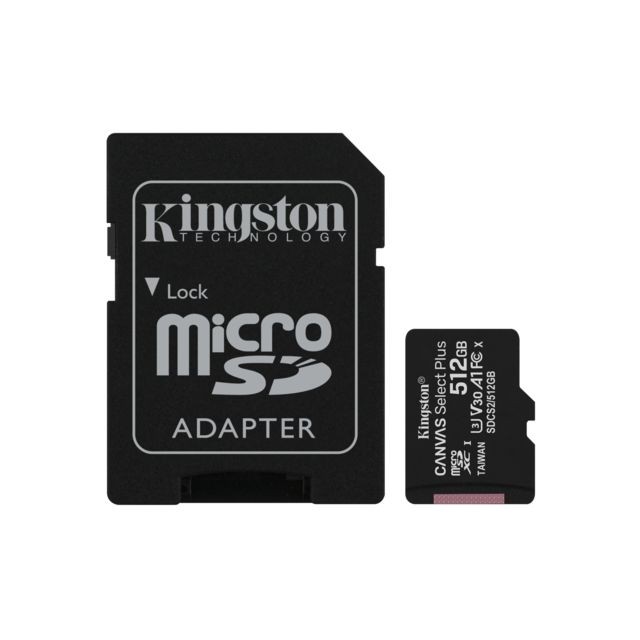 Kingston -Canvas Select Plus 512 Go Kingston  - Carte Micro SD Kingston