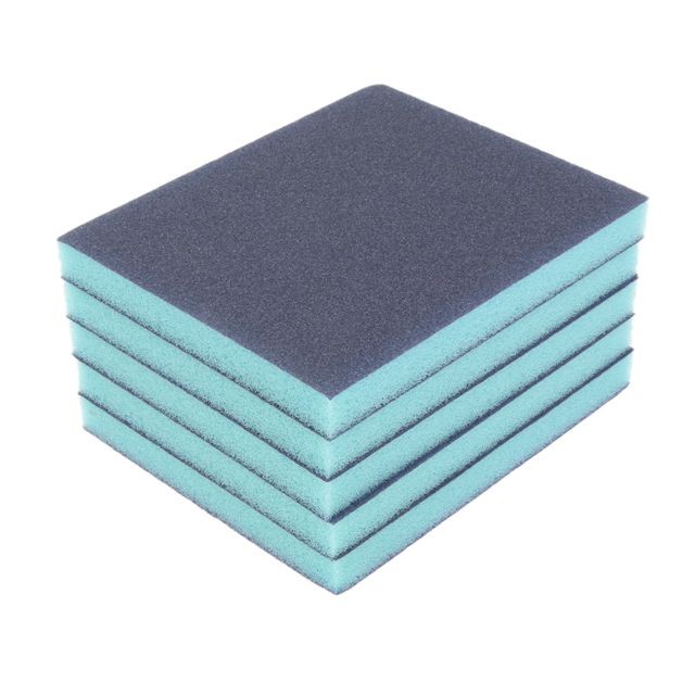 Ponceuses vibrantes marque generique 5 pièces éponge à grain moyen / éponge bleu polissage de petite surface, grain 100