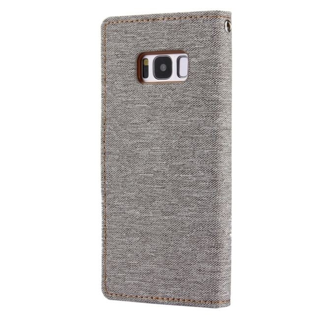 Wewoo Housse Étui gris pour Samsung Galaxy S8 toile horizontale flip en cuir avec fentes CANVAS DIARY cartes et porte-monnaie support