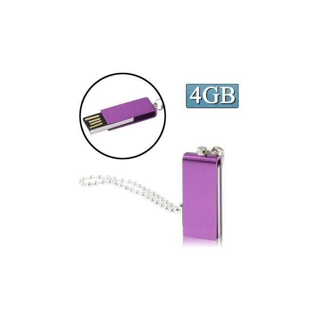Wewoo - Clé USB Violet Mini disque flash USB rotatif 4 Go, Wewoo  - Clés USB