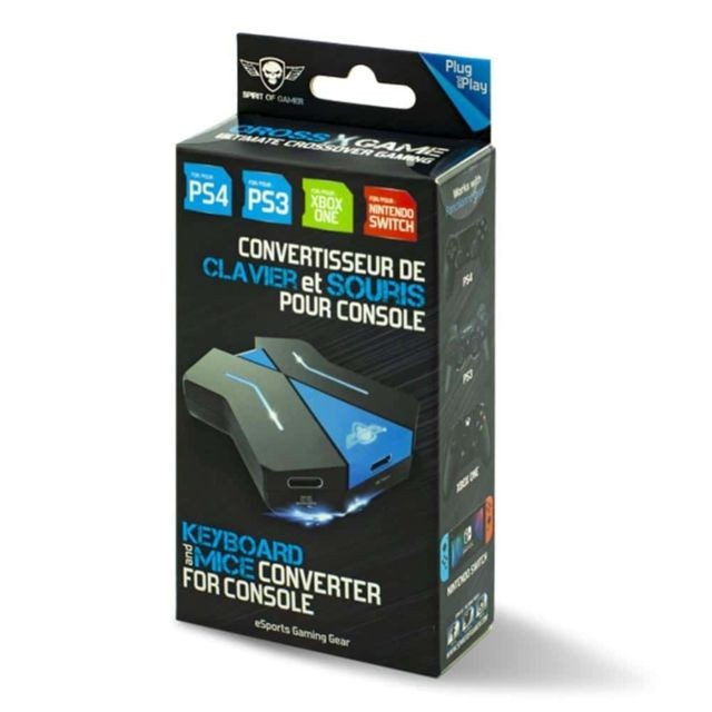Bureau gamer Convertisseur CrossGame clavier souris pour Nintendo Switch Xbox One PS4 PS3