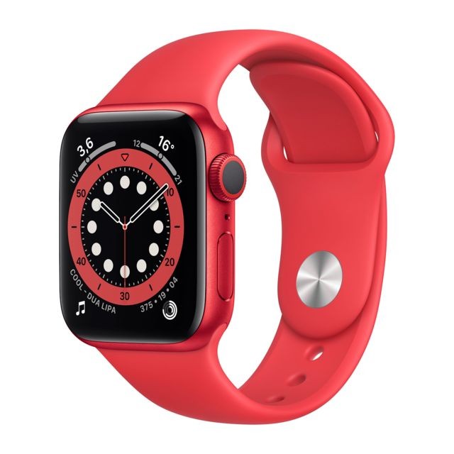Apple - Watch Series 6 - GPS - 40 - Alu Rouge / Bracelet Sport PRODUCT RED - Regular Apple  - Objets connectés reconditionnés