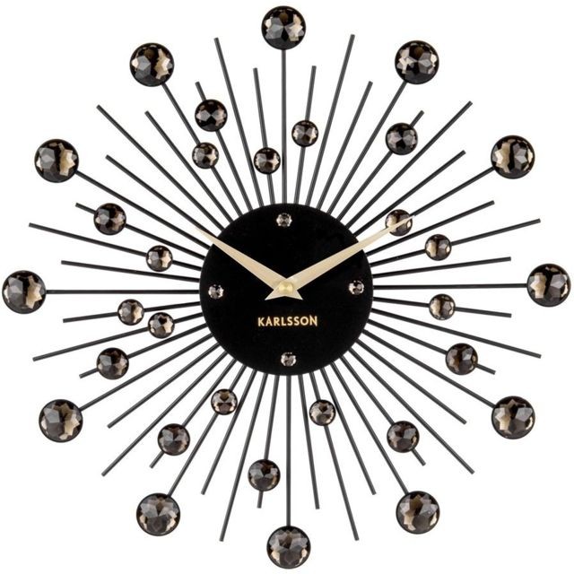 Karlsson - Horloge ronde en métal Sunburst 30 cm - Karlsson