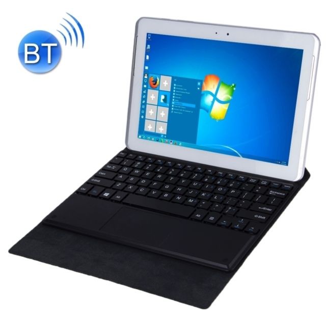 Wewoo - Clavier QWERTY noir pour 10 pouces Windows 7/8/10 Tablette Tactile Bluetooth Matte Texture étui en cuir avec support - Clavier Sans fil