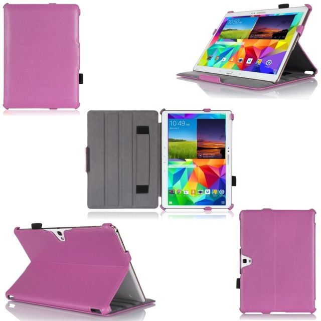 Xeptio - Samsung Galaxy Tab S 10.5 pouces : Housse protection Ultra Slim Style Cuir rose - Etui coque Xeptio  - Housse samsung galaxy s