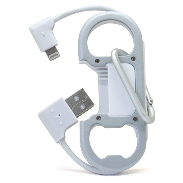 Caseink - Câble Décapsuleur bière USB à 8 Pins compatible [iOS9 Fast Charge 2A] - iPhone 6S/6 Plus/5/S/C Blanc - Câble Lightning