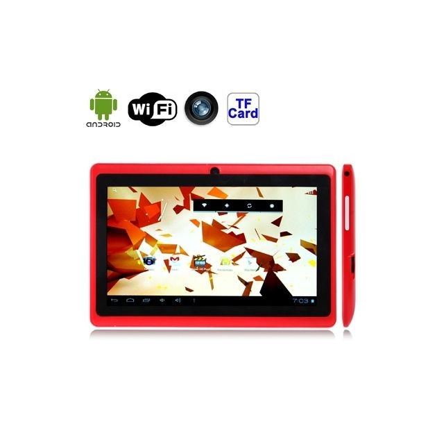 Wewoo - Tablette Tactile rouge 7 pouces Tactile, 512 Mo + 4 Go, Android 4.2.2, 360 degrés de rotation du menu, Allwinner A33 Quad-core, Bluetooth, WiFi Wewoo  - Tablette Android Wewoo