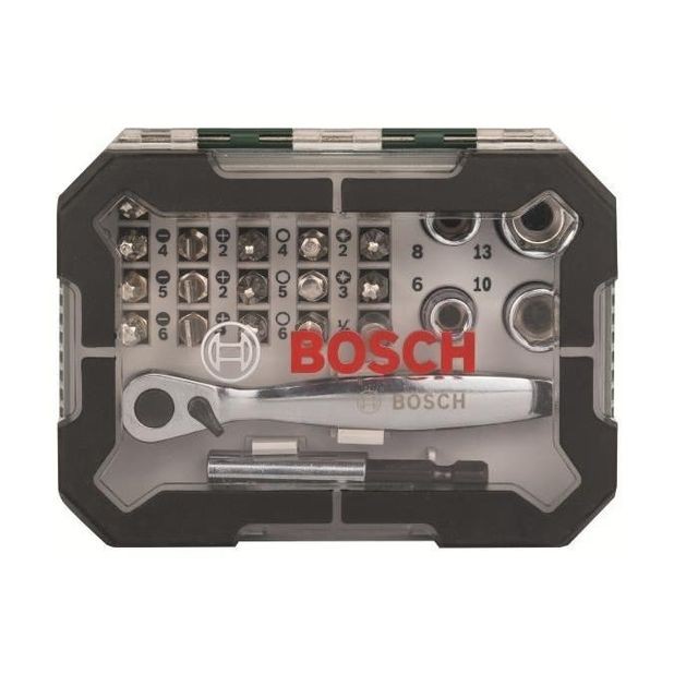 Bosch - BOSCH Set de vissage couleur 26 pieces avec clé a cliquet Bosch - Marchand Stortle