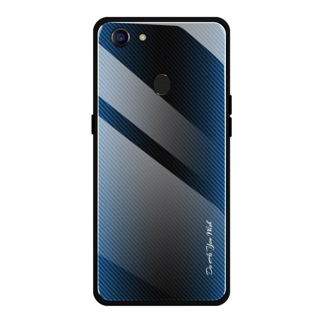Wewoo - Coque Pour OPPO F5 étui de protection en verre dégradé de texture bleu Wewoo  - Accessoire Smartphone