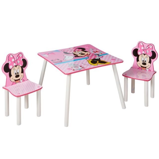 WORLDS APART - Disney Minnie Mouse - Ensemble table et 2 chaises - Chambre Enfant