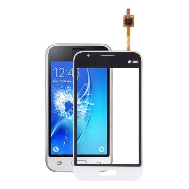 Autres accessoires smartphone Wewoo Pour Samsung Galaxy J1 Mini blanc / J105 numériseur écran tactile (seul sans le LCD) Assemblée pièce détachée