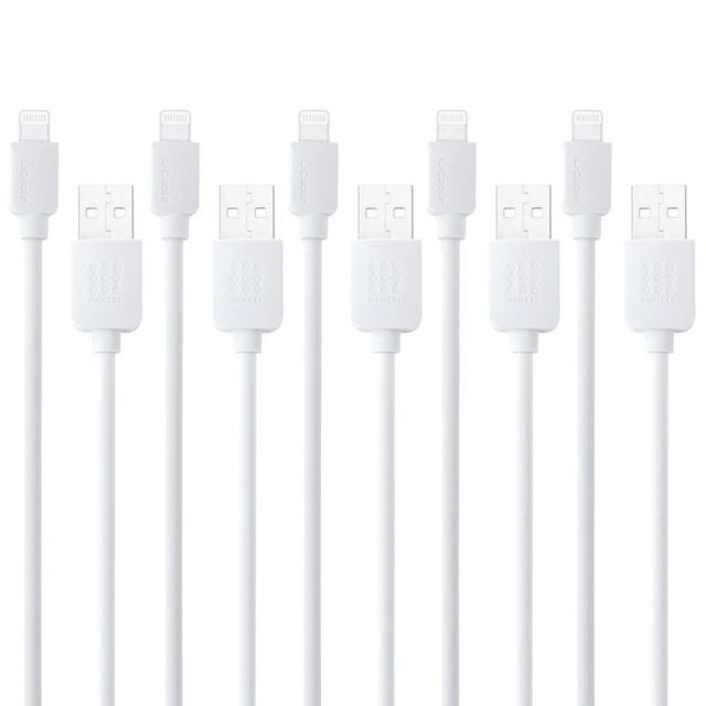 Wewoo - Câble blanc pour iPhone X / 8 & 8 Plus / 7 & 7 Plus / 6 & 6s & 6 Plus & 6s Plus / iPad 5 PCS 1 m haute vitesse Lightning à USB Sync et Kit de de charge, - Câble Lightning Wewoo