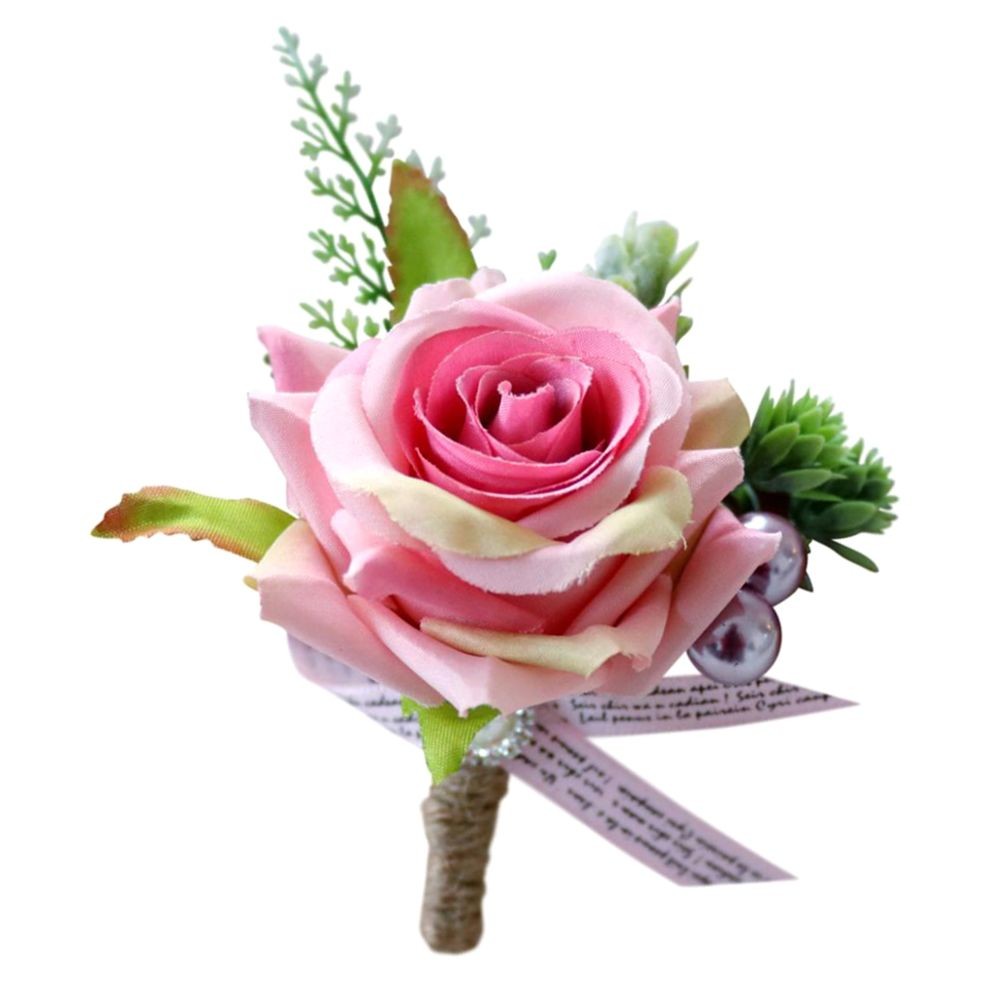 grande rose rouge heather & fern mariage en boutonnière avec votre choix de ruban Nouveau
