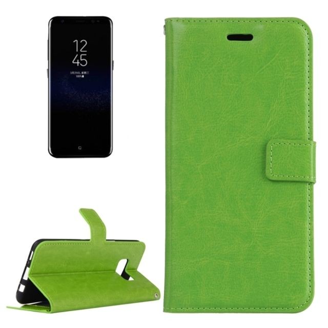 Wewoo - Housse Étui vert pour Samsung Galaxy S8 horizontale Flip en cuir avec support et Slots de cartes Portefeuille & Cadre photo ampère Longe Wewoo  - Accessoire Smartphone