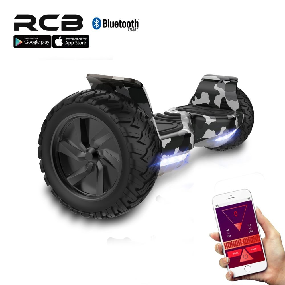 RCB Hoverboard auto-équilibrant Scooter électrique tout terrain 8.5  Gyropode Hummer Tout-terrain construit en Bluetooth APP Bluetooth LED avec moteur puissant 2 350W 