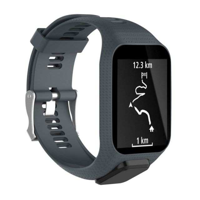 Wewoo - Bracelet pour montre connectée Dragonne Sport en silicone la série Tomtom Runner 2/3 Gris - Accessoires montres connectées
