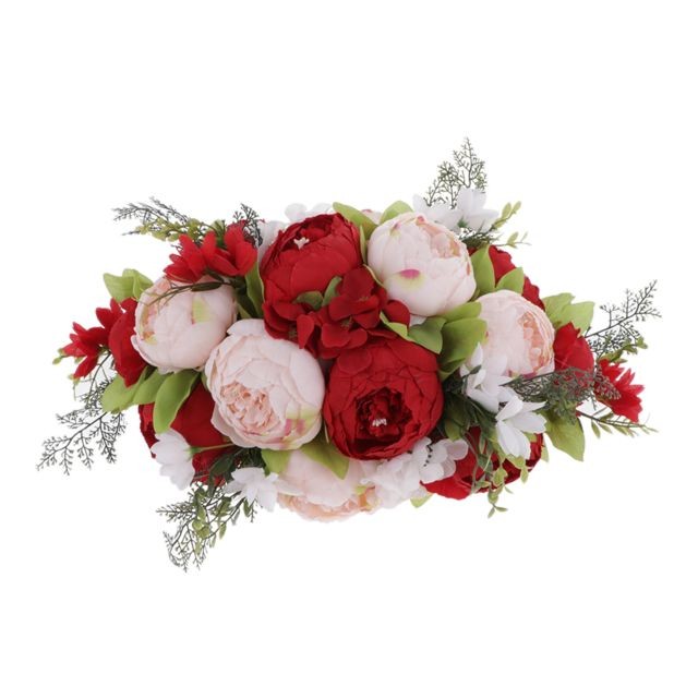 marque generique - Fausses fleurs arrangement de mariage bouquets maison centres de table rouge marque generique  - Maison marque generique