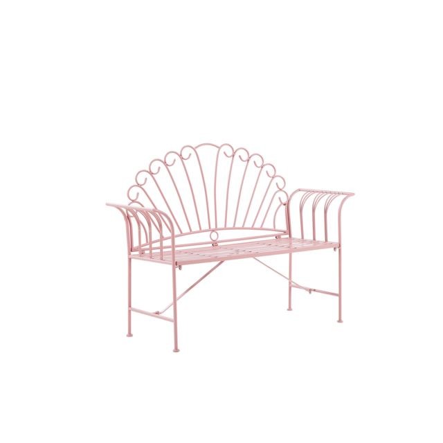 Ensembles canapés et fauteuils Banc de jardin en métal rose 125 cm CAVINIA