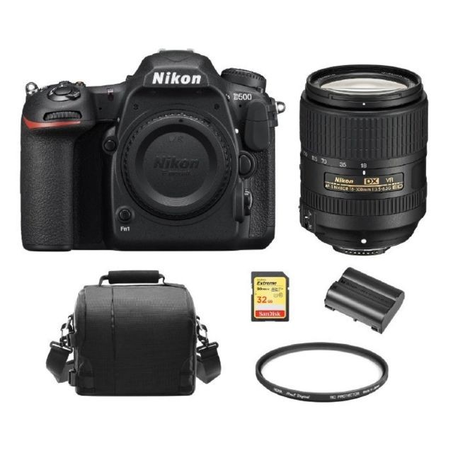 Nikon - NIKON D500 + AF-S 18-300mm F3.5-6.3G ED VR + 32GB SD card + camera Bag + EN-EL15A Battery + HOYA 67mm PRO 1D Protector Nikon  - Reflex Numérique