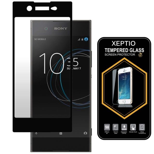 Xeptio - Sony Xperia XA1 4G : Protection d'écran FULL COVER NOIR en verre trempé - Tempered glass Screen protector 9H premium / Films vitre Protecteur d'écran Sony Xperia XA1 smartphone 2017/2018 - Version intégrale avec accessoires XEPTIO Xeptio  - Protection écran smartphone