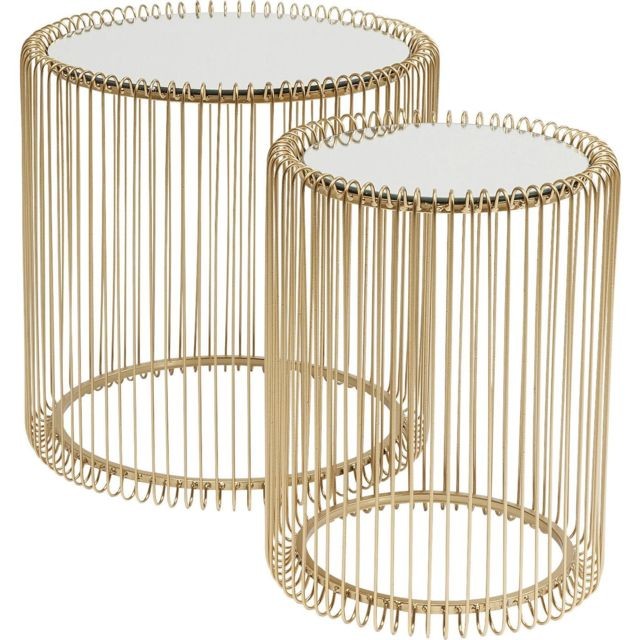 Karedesign - Tables d'appoint Wire laiton set de 2 Kare Design Karedesign  - Salon, salle à manger Karedesign