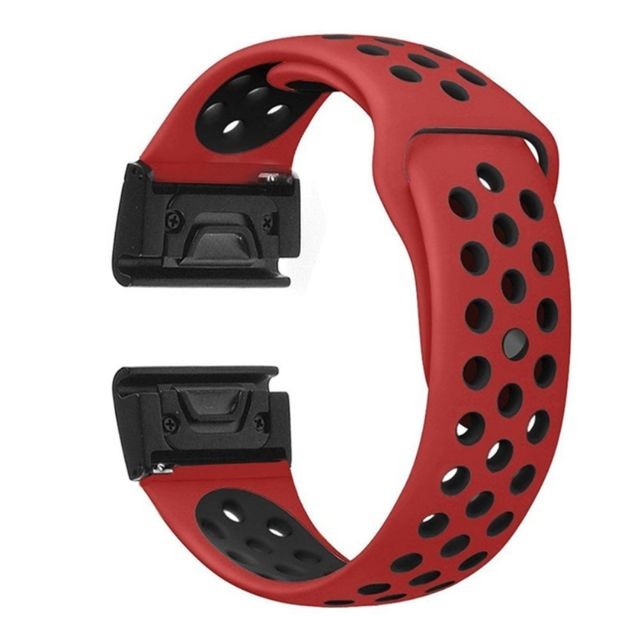 marque generique - Bracelet en silicone deux couleurs rouge/noir pour votre Garmin Fenix 5X/Fenix 3 - Garmin Fénix Montre et bracelet connectés