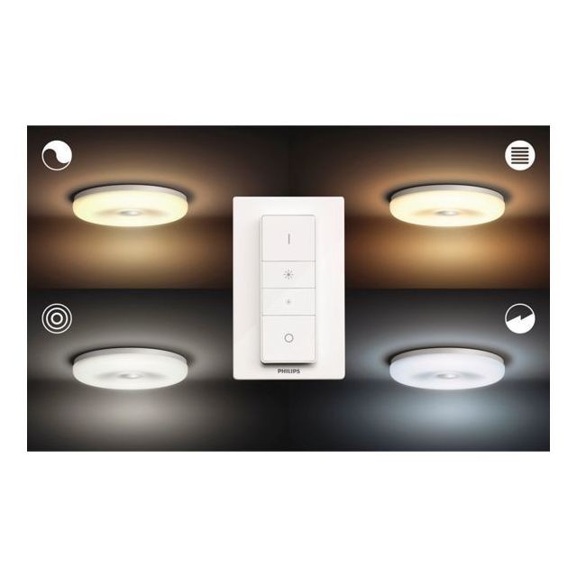 Lampe connectée White Ambiance ADORE Spot barre tube 2x5.5W salle de bain - Blanc (télécommande incluse) - Bluetooth