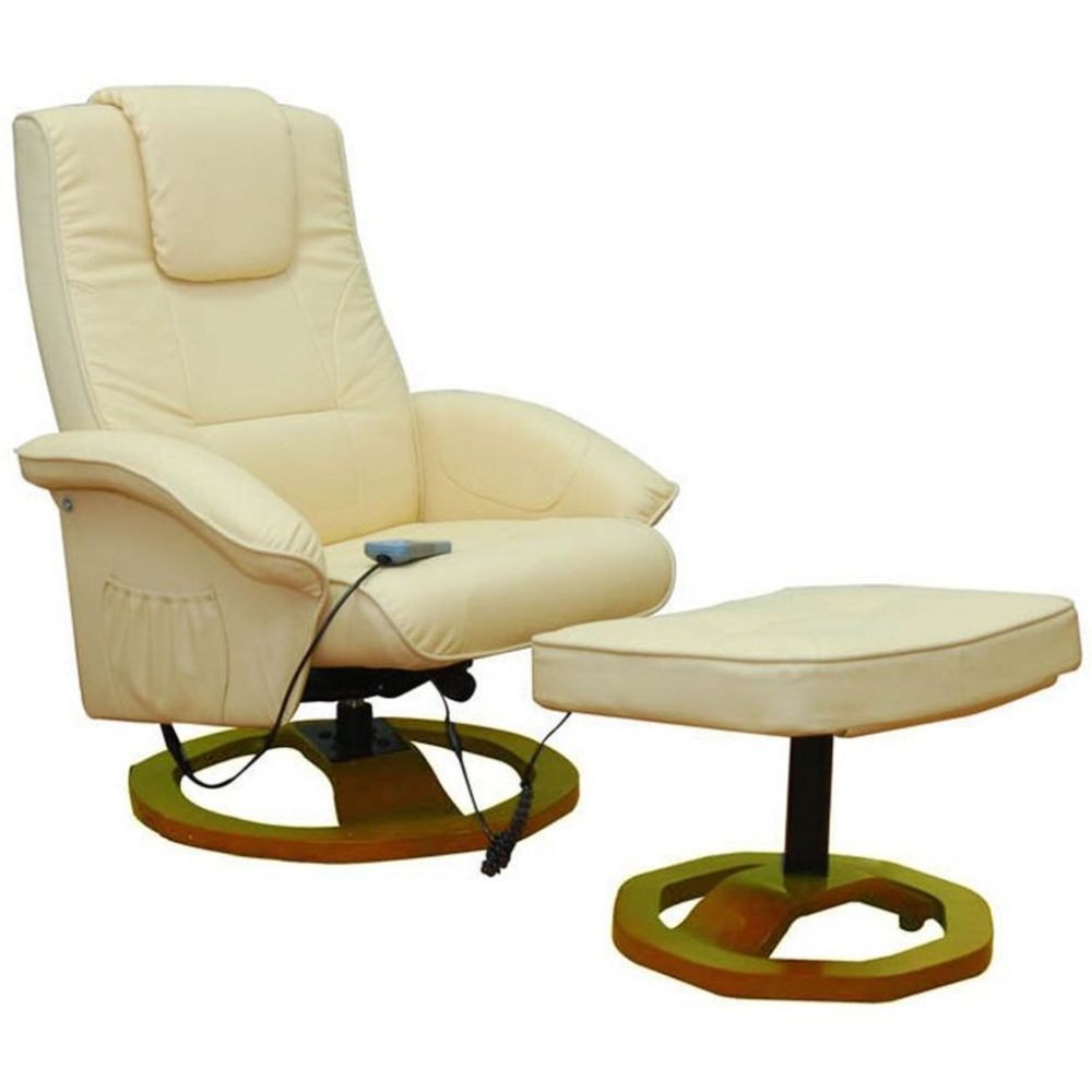 Helloshop26 Fauteuil de massage confort relaxant massage chauffage massant détente beige 1702001
