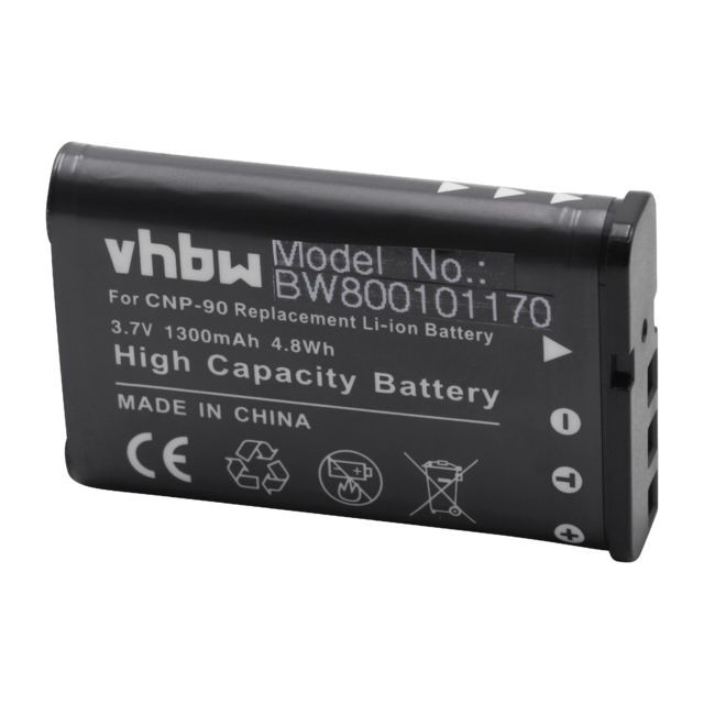 Vhbw - vhbw Batterie LI-ION compatible avec CASIO Exilim EX-H20G remplace Batterie NP-90 Vhbw  - Accessoires et consommables