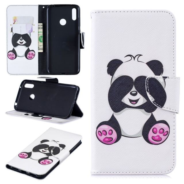 marque generique - Etui en PU impression de motifs mignon panda pour votre Huawei Y7 (2019) marque generique  - Accessoire Smartphone
