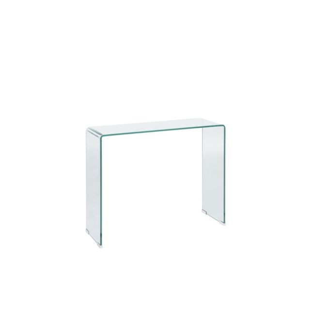 Beliani - Beliani Table console en verre transparent KENDALL - or - Beliani