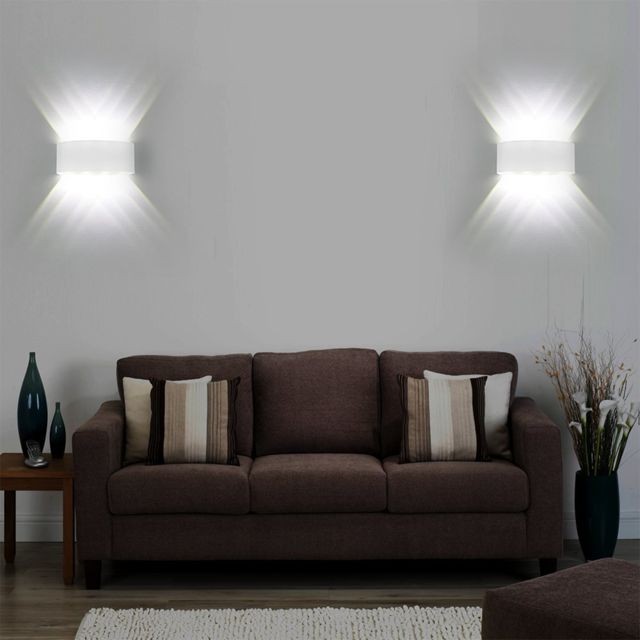 Stoex - Applique Murale LED Interieur Aluminium Moderne 8W , Blanc Lampe Murale LED pour Chambre Maison Couloir Salon (Blanc Chaud) Stoex  - Luminaires Blanc