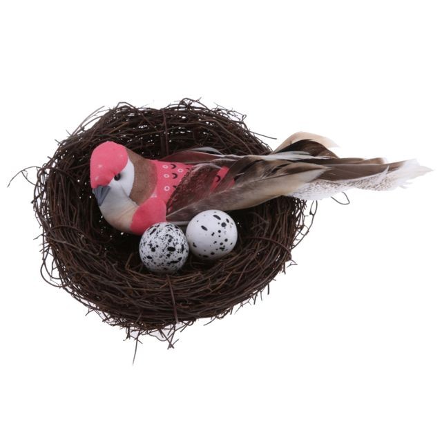 marque generique - Oiseaux à plumes artificiel nid d' marque generique  - Aménagement extérieur