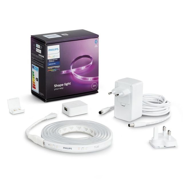 Philips Hue - White & Color Ambiance Base Lightstrip Plus V4 2m - Bluetooth - Objets connectés reconditionnés