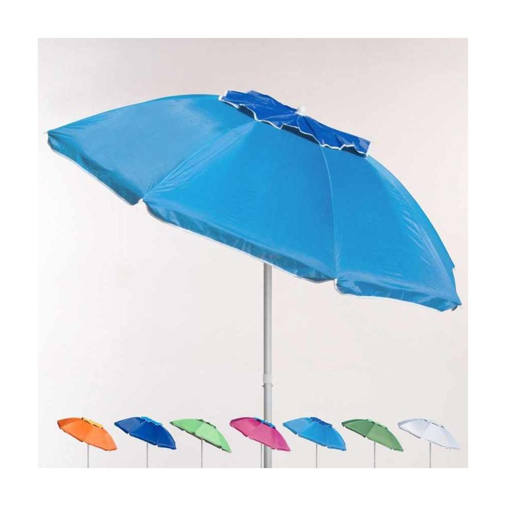 Beachline Parasol de plage 200 cm aluminium anti-vent protection uv Corsica, Couleur: Turquoise