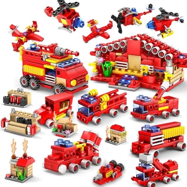 Jeux éducatifs Wewoo Jeu construction DIY 16 en 1 ensembles de blocs de de caserne de pompiers Compatible City Firefighter Éducatifs Briques de jouets, tranche d'âge: 6 ans ci-dessus