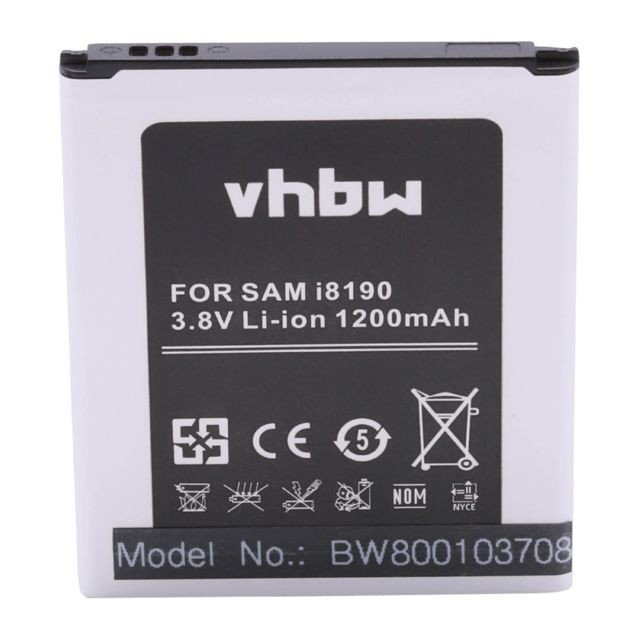 Vhbw - Batterie LI-ION 1100mAh pour Samsung Galaxy S 3 Mini, Galaxy S III Mini, Galaxy S3 mini, GT-I8190, GT-S7580 remplace EB-FIM7FLU, EB425161LU Vhbw  - Samsung galaxy s mini