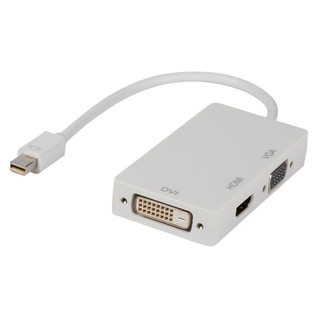 marque generique - Câble Adaptateur Multi Mini DisplayPort - Mini DisplayPort Mâle - VGA Femelle + DVI-D Femelle à 24+1 Broches + sortie HDMI - Câble antenne