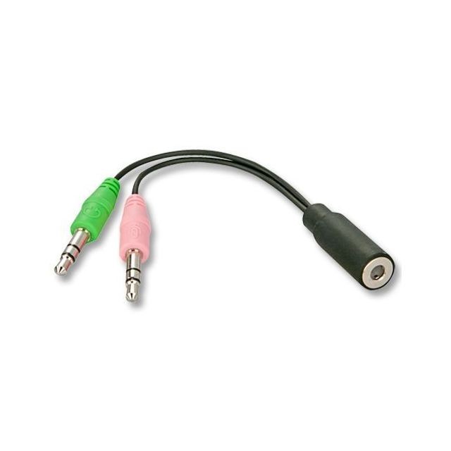 Ineck - INECK® Câble adaptateur Jack 3,5 Femelle vers 2 Jack 3,5 Mâle (Micro + Casque) Ineck  - Convertisseur Audio et Vidéo  Ineck