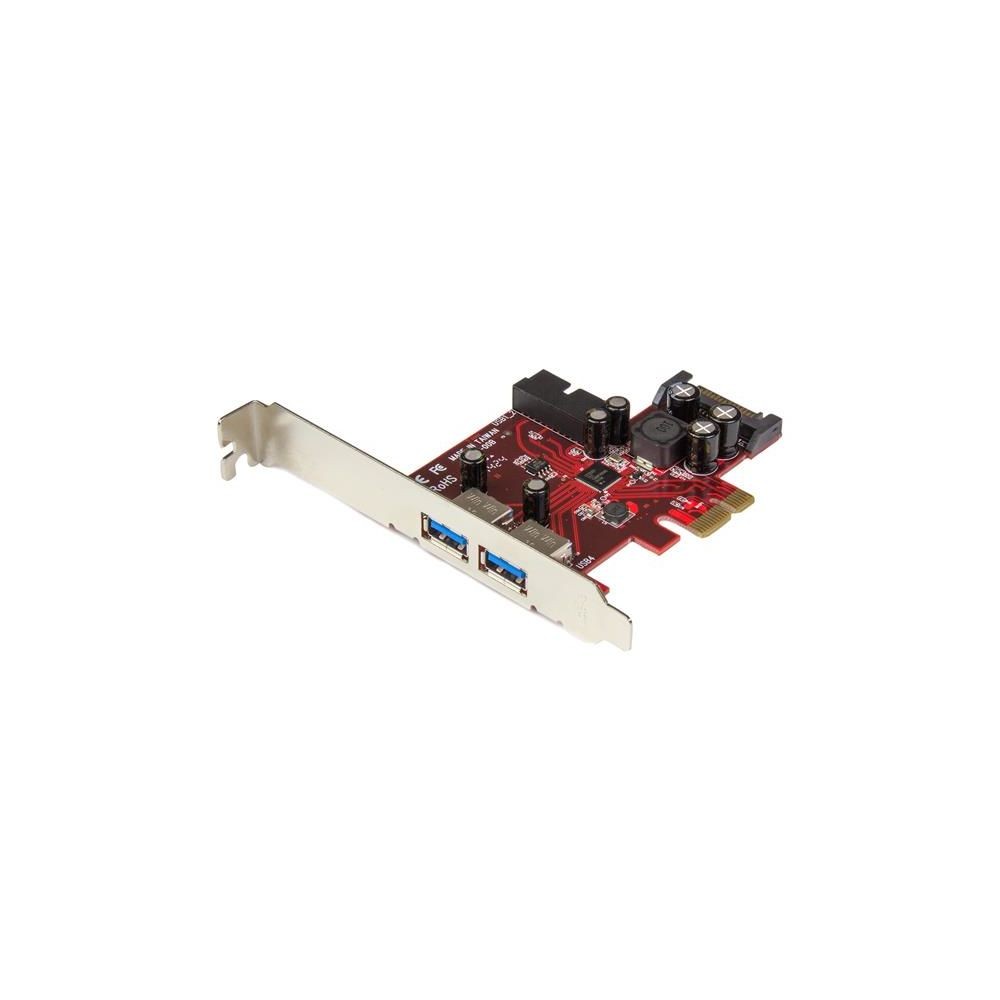 Startech Carte contrôleur PCI Express à 4 ports USB 3.0 - 2 externes 2 internes - Adaptateur PCIe avec alimentation SATA