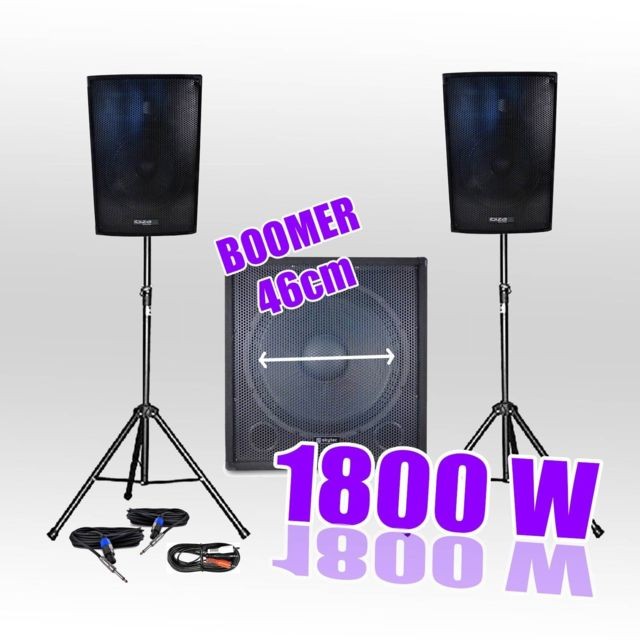 Ibiza Sound - Pack 1810 Sonorisation 1800W Caisson bi-amplifié - Equipement DJ