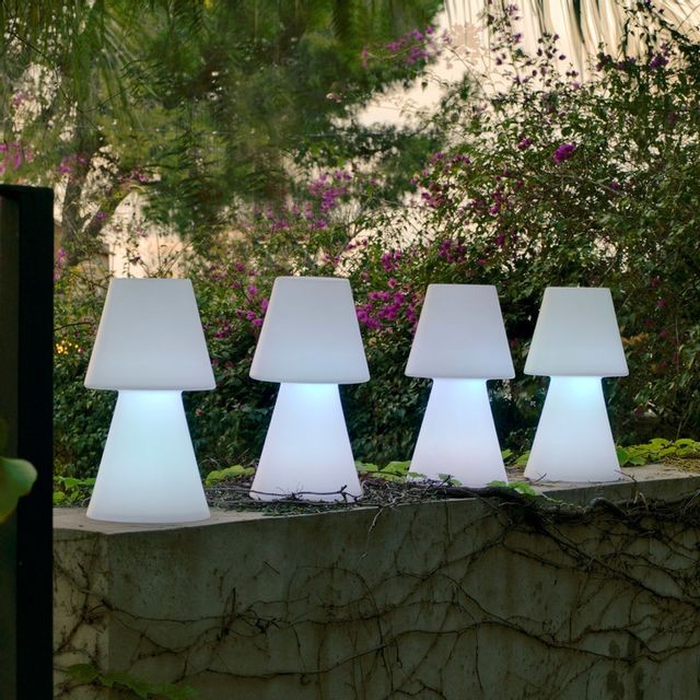 Lampadaire New Garden Lampe à poser extérieure en polyéthylène blanc 45cm LOLA