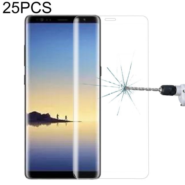 Wewoo - Film de verre trempé 25 PCS Pour Galaxy Note 8 0.3mm 9H Dureté de Surface 3D Curved Silk-Screen Protecteur d'écran en plein écran Transparent Wewoo - Bonnes affaires Accessoire Smartphone