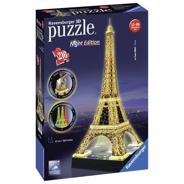 Ravensburger NIGHT EDITION - Puzzle 3D Tour Eiffel - 216 pièces - 12579