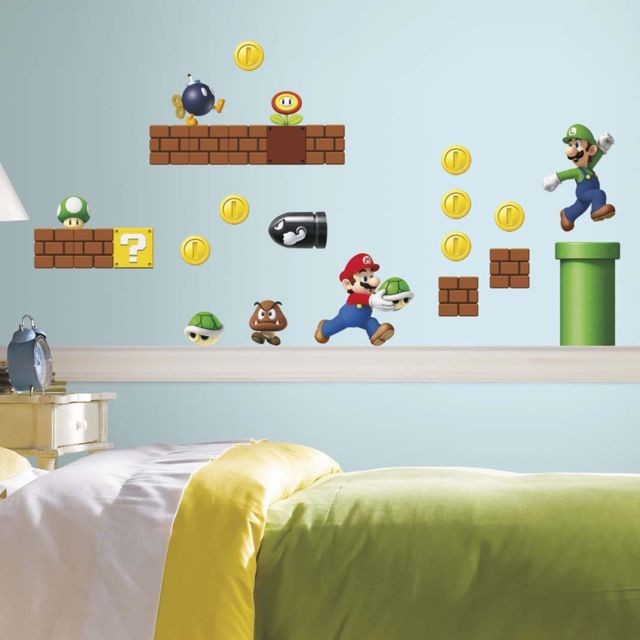 Roommates - 45 Stickers Mario Bros Nintendo - Décoration chambre enfant
