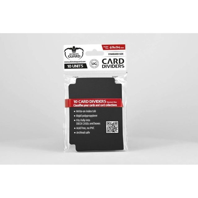 Ultimate Guard - Ultimate Guard - 10 intercalaires pour cartes Card Dividers taille standard Noir Ultimate Guard  - Ultimate Guard