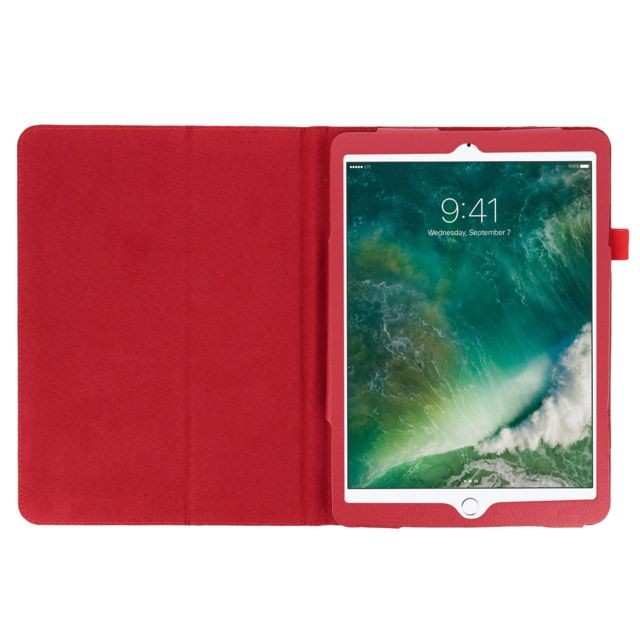 Avizar Housse Etui Clapet Protection Apple iPad 9.7 (2017) - Rouge - Fonction Support