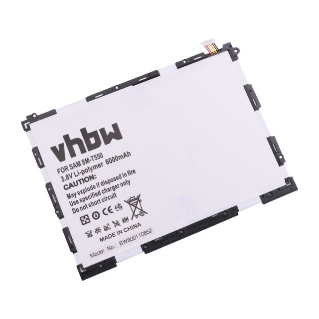 Vhbw - vhbw Li-Polymer Batterie 6000mAh (3.8V) pour tablette, Netbook Samsung Galaxy Tab A Plus 9.7 WiFi comme EB-BT550ABA, EB-BT550ABE. Vhbw  - Accessoires et consommables