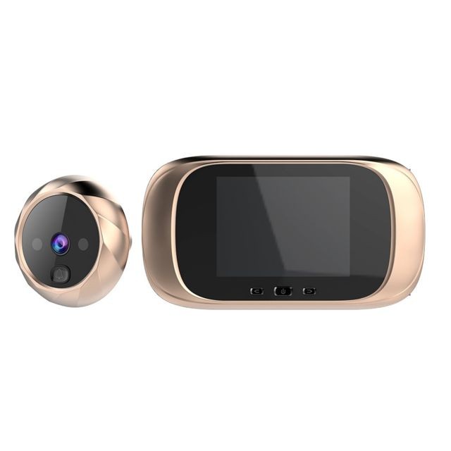 Wewoo - Visiophone sans fil Interphone Portier vidéo Oeil de chat électronique intelligent DD1 avec écran LCD de 2,8 poucesvision nocturne infrarouge / sonnette de porte / caméra Or - Wewoo